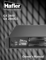 Hafler GX2800-GX2800CE - Owners Manual